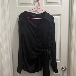 Eloquii Black Wrap Blouse